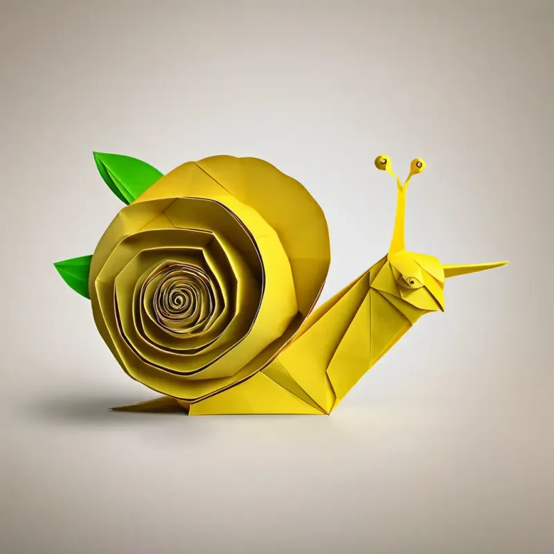 Carlos the snail slurping up a zesty lemony leaf, smiling wide.