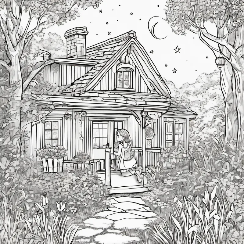 Once upon a time, in a small cozy cottage nestled in a charming village, there lived a young girl named Lily. Lily was a creative and curious 10-year-old who loved to explore the wonders of the world. Her favorite thing to do was stargazing. Every night, she would lie outside in her backyard, gazing at the mesmerizing twinkling stars. One evening, as Lily lay on the soft grass, her eyes fixed on the night sky, a shooting star streaked across, leaving behind a trail of magical stardust. Lily's heart leaped with excitement as she made a wish upon that shooting star. "I wish I could go on a grand cosmic journey through the universe," she whispered with a smile.