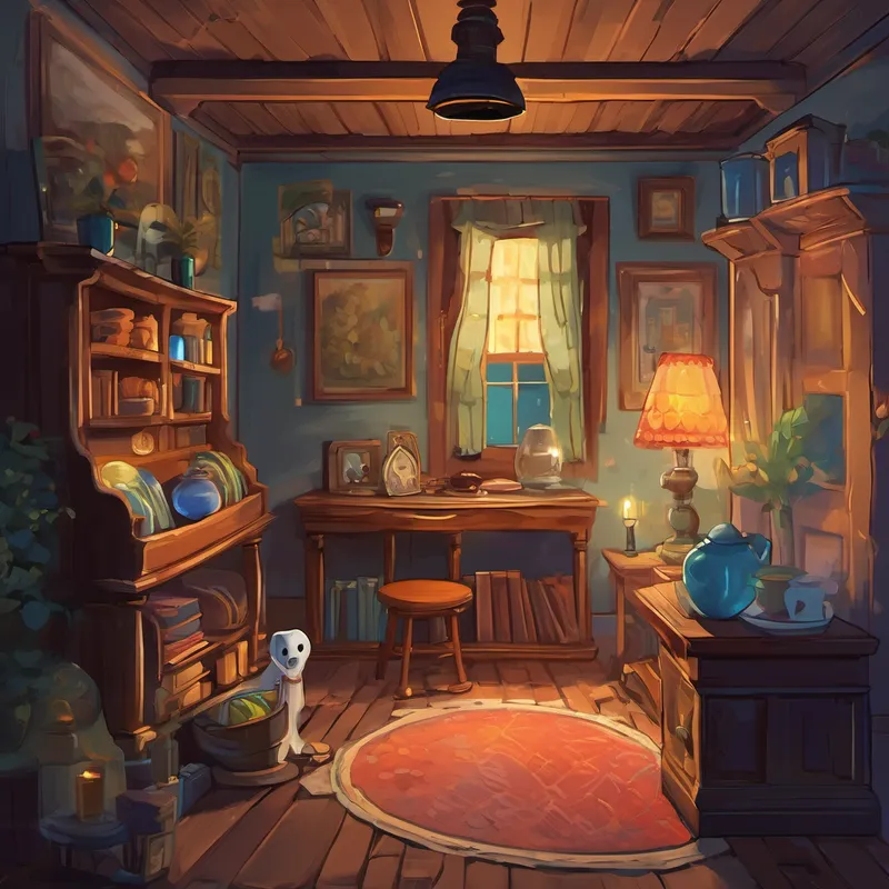 As they searched further, they stumbled upon the ghost's hidden room in the basement. It was filled with trinkets and old photos, and they discovered that this ghost was once a lonely old man who just wanted company. The ghost had felt forgotten and abandoned, which made him haunt people in their sleep so he wouldn't feel alone. The friends realized that the only way to help the ghost was by showing him kindness and understanding. Emma, Jack, and Lily planned a big surprise party in the old house, inviting all the neighbors from town. They decorated the rooms with bright colors, set up a scrumptious feast, and played joyful music.