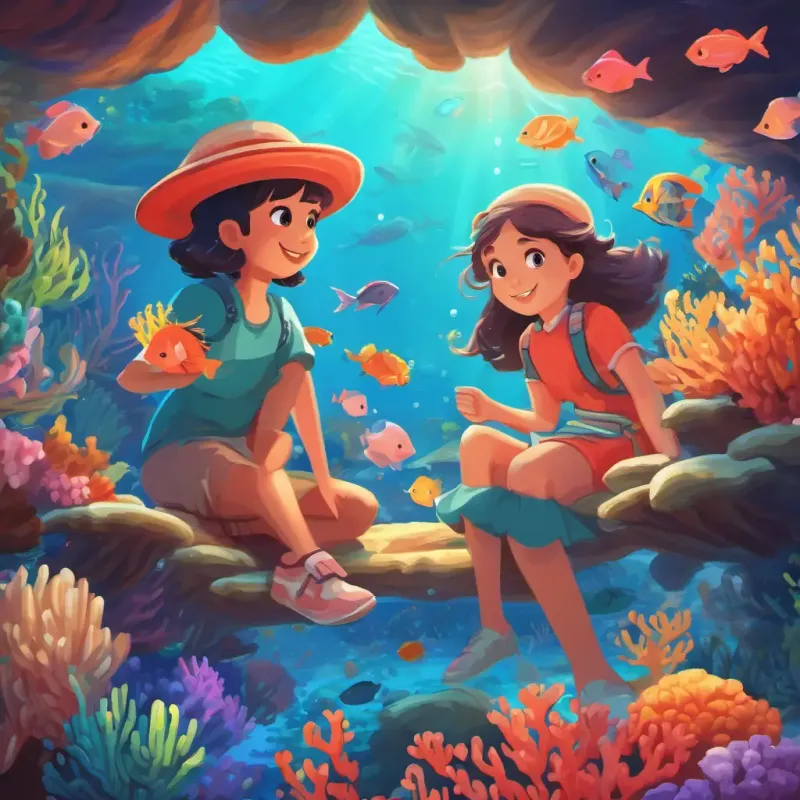 Coral playing with her friends in the coral reef.