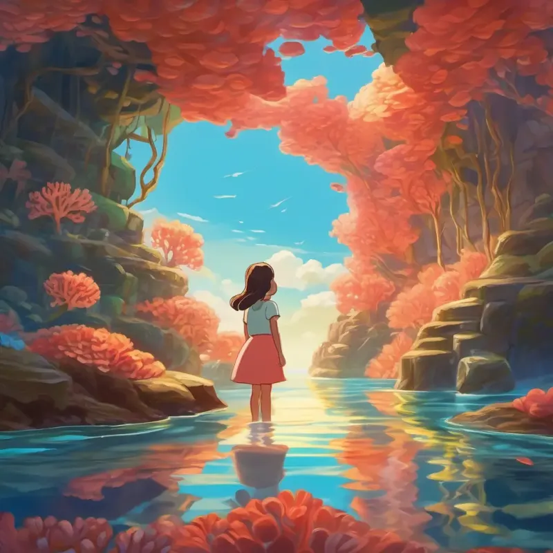 Coral reflecting, treasuring her home and the memory of adventure.