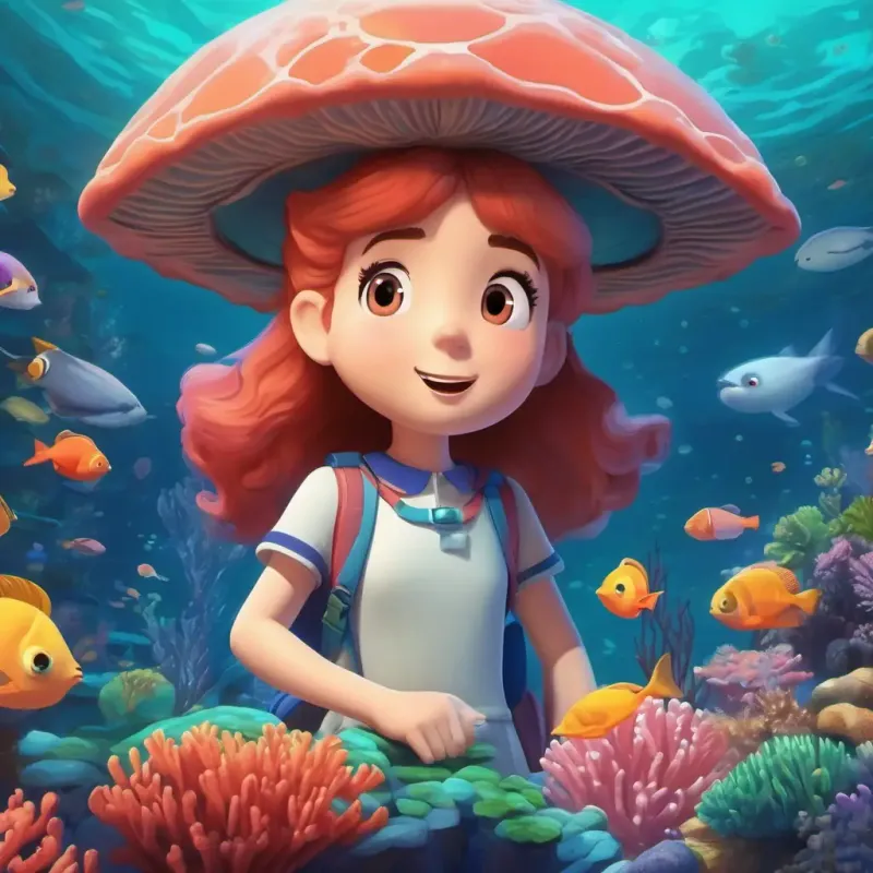 Coral telling her undersea friends about the adventure and dangers.