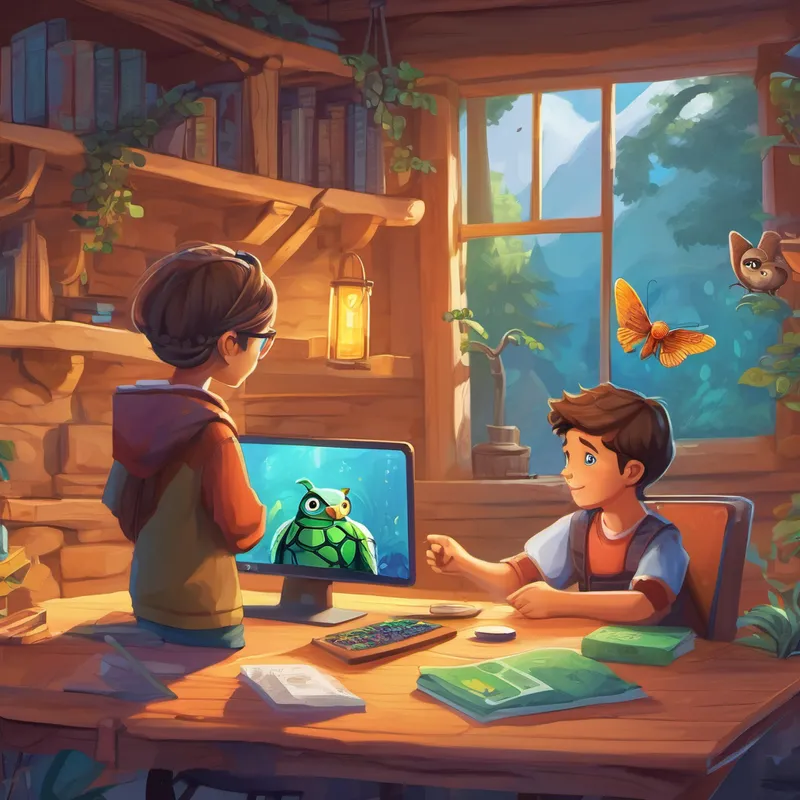 In this new world, Emma and Max met a wise old owl named Ollie, who became their mentor. Ollie taught them about algorithms, which are like step-by-step instructions for solving a problem. They were amazed to see how these algorithms helped them navigate through various challenges. As they delved deeper into their coding adventures, Emma and Max encountered different creatures like colorful turtles, clever bunnies, and even friendly robots. Each of these creatures had unique problems that could be solved through coding.