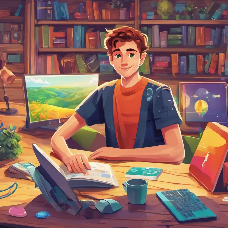 They handed him a shiny new copy of 'Książeczka dla dzieci 6+' with colorful illustrations and interactive coding exercises. Adam couldn't wait to begin his own journey into the world of programming, just like Emma and Max. From that day forward, Adam embarked on his programming adventure, learning coding languages, creating exciting projects, and solving problems using his imagination and skills. And so, his love for coding and creativity grew, shaping his future as a young programmer.