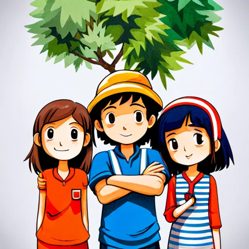 Ana, María y Juan siendo amigos y teniendo aventuras