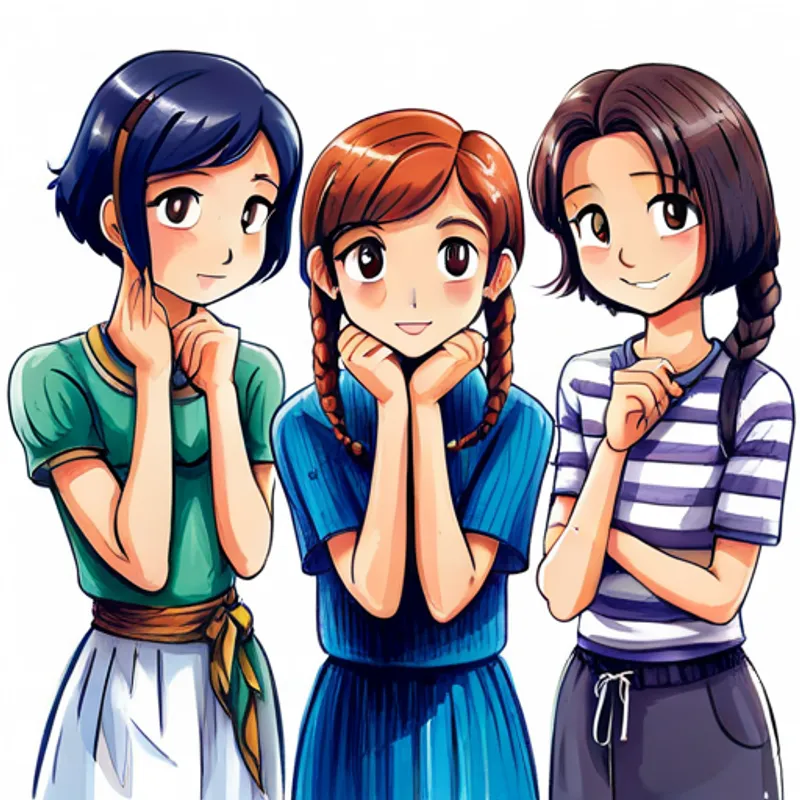 Ana, María y Maya comunicándose en lenguaje de señas