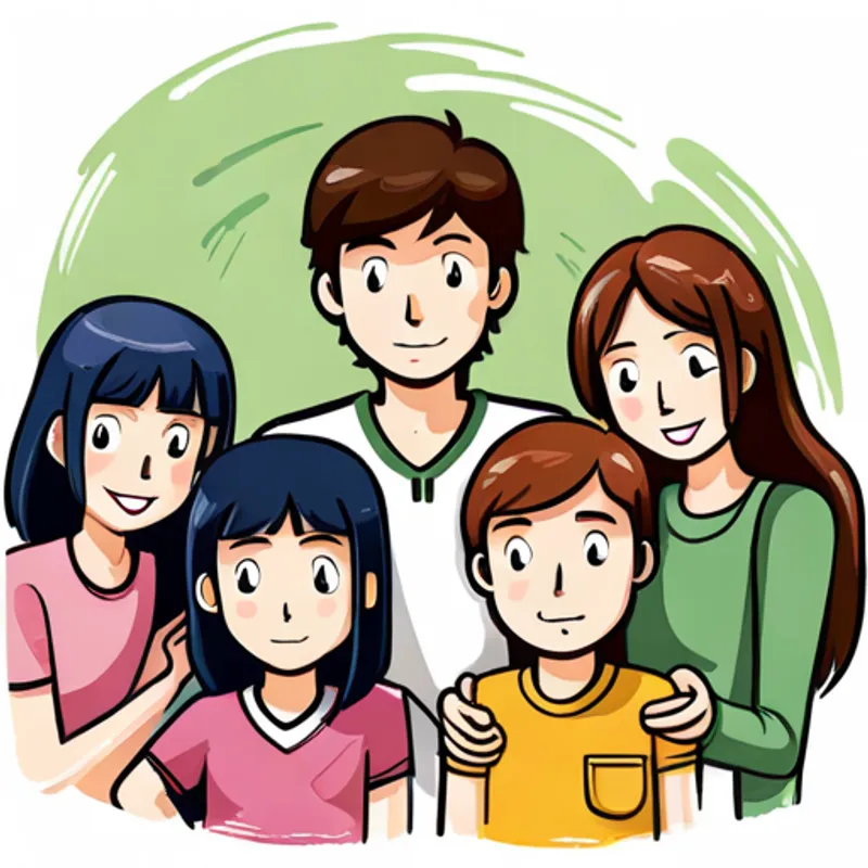 Ana, María, Juan, Laura y Maya siendo los mejores amigos