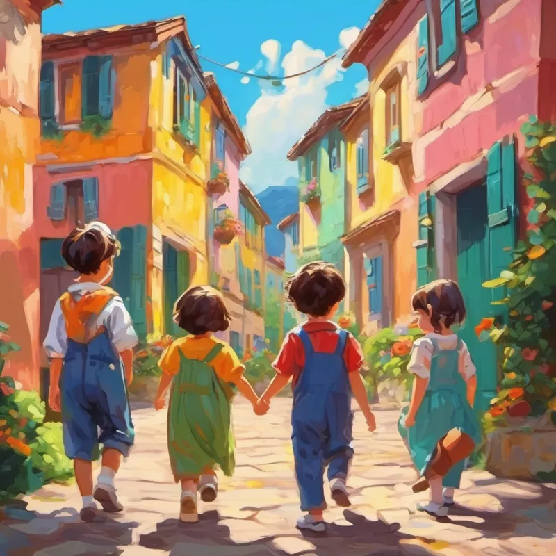 Des Des enfants curieux avec des vêtements colorés et souriants. qui chuchotent sur la maison effrayante