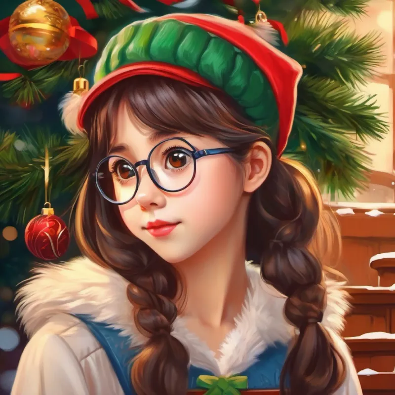 Competition day, Quiet girl, small eyes, glasses, hidden talent in drawing submits unique, detailed artwork.