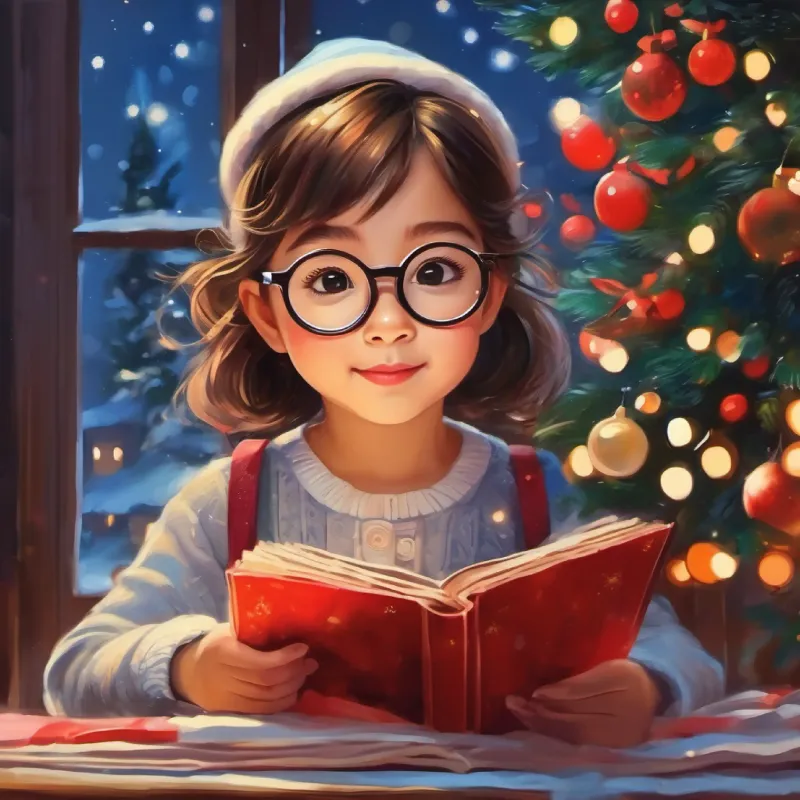 Quiet girl, small eyes, glasses, hidden talent in drawing wins competition, receives recognition and applause.