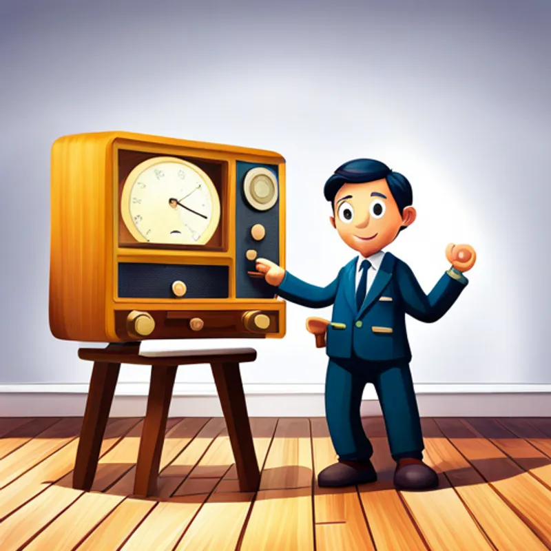 Alex proudly presenting his own radio invention