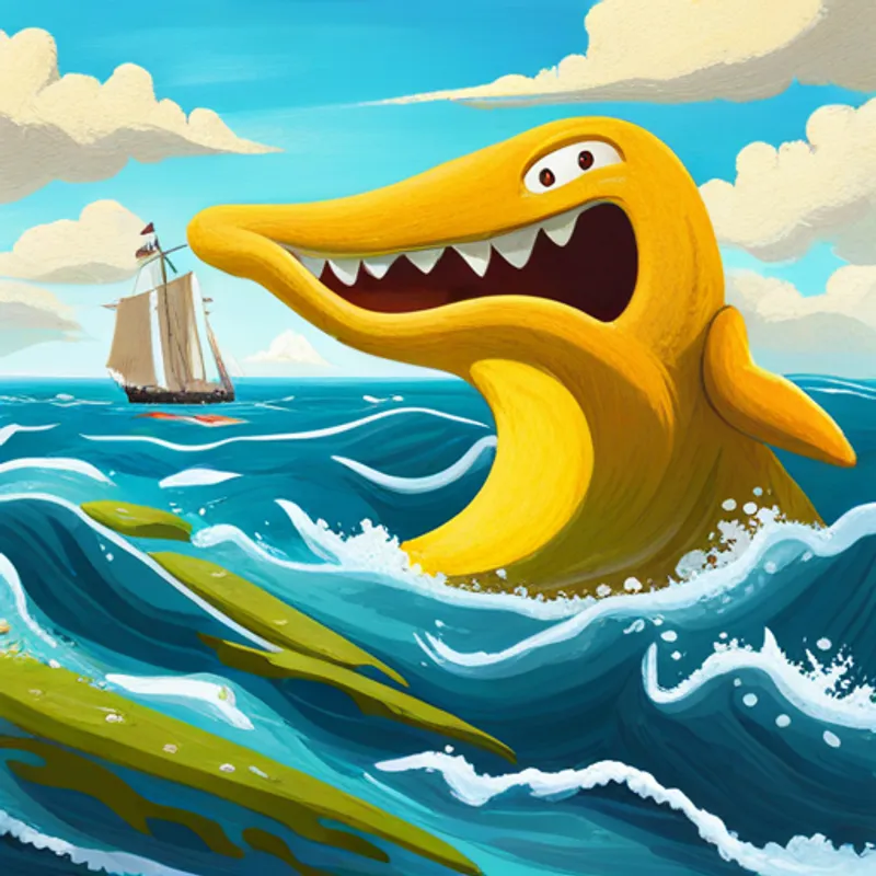 Lily battling the friendly sea monster made of towels