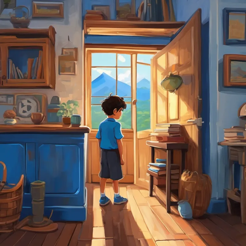Pelo negro, ojos marrones y Pelo rubio, ojos azules están en su casa, se están levantando y preparándose para ir a la escuela.