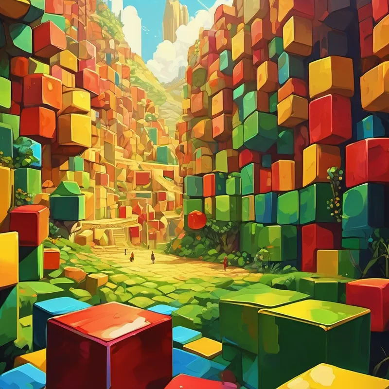 Once upon a time, in a magical cubic world, there lived all kinds of cubes. They were red, green, yellow, and every color you can imagine. They all had straight edges and flat faces, but they each had their own unique personalities. One sunny day, a small, cheerful sphere named Kulička appeared in this cubic world. Kulička had a vibrant yellow color and a smile that could brighten up even the dullest corners of the world. Kulička was curious and wanted to make new friends, so she started rolling around, exploring every nook and cranny.