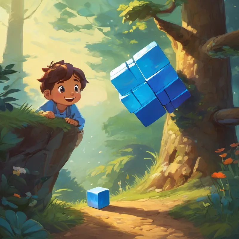 As Kulička was rolling along, she spotted a small, blue cube named Kubík. Kubík had a kind face and a little twinkle in his eye. Kulička approached Kubík with excitement, and they started talking and playing together. Kulička showed Kubík how to roll and bounce off walls, while Kubík taught Kulička how to stack and build towers of cubes. The more Kulička and Kubík spent time together, the more they realized how different they were and how much they could learn from each other. Kulička loved the way Kubík could build towering structures with the cubes, and Kubík was amazed by Kulička's ability to roll and bounce so gracefully.
