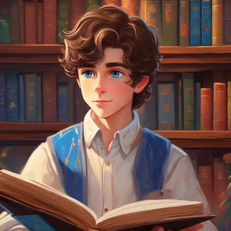 Introducing Prince Young prince, thoughtful, with brown hair and blue eyes, his love for books and plays.
