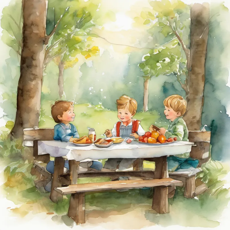 With his little plate filled with food and a heart full of gratitude, Timmy sat down at the table. He slowly nibbled on the delicious food, savoring every bite. The flavors were beyond his wildest dreams, and he felt like the luckiest boy in the world. But what made Timmy even happier was the joy of sharing. He remembered his friends and family who loved to explore the forest with him. Unable to keep this enchanting discovery to himself, Timmy decided to invite everyone to the magical clearing.