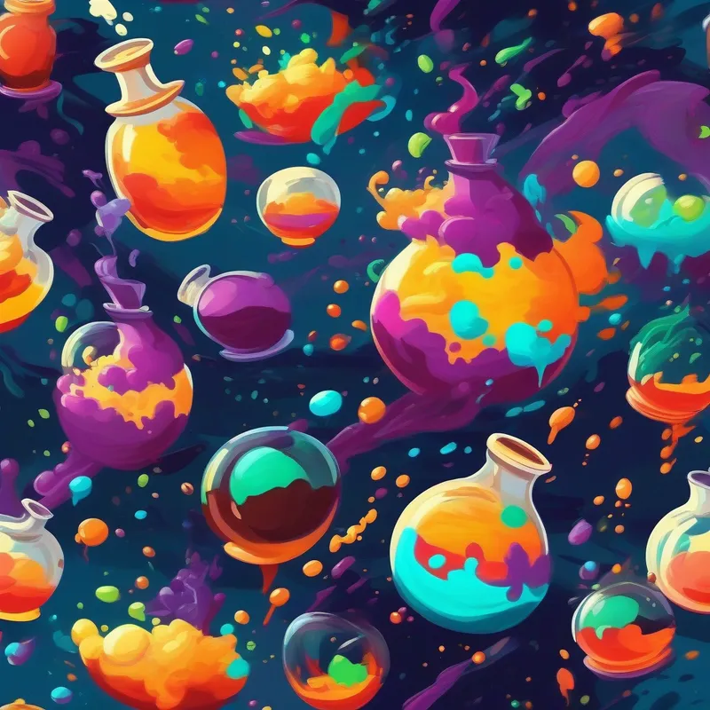 A potion spilled and created a big mess!