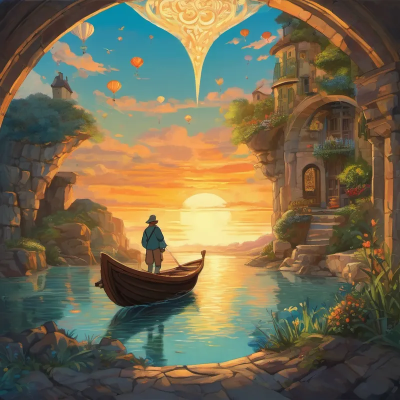 Ensemble, ils passèrent des heures à parler, et Hiram apprit tellement de choses merveilleuses sur le monde qui l'entourait. Il apprit l'importance de la compassion, le pouvoir de l'imagination et l'audace de poursuivre ses rêves. Finalement, quand le soleil commença à se coucher, Hiram réalisa qu'il était temps de rentrer chez lui. Le gardien des légendes lui offrit un livre rempli d'histoires et lui dit que le savoir était un trésor qui ne s'épuise jamais.