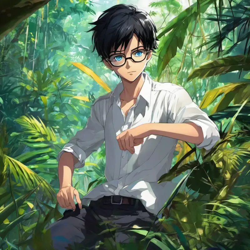 A suspenseful moment for Daddy in the jungle.