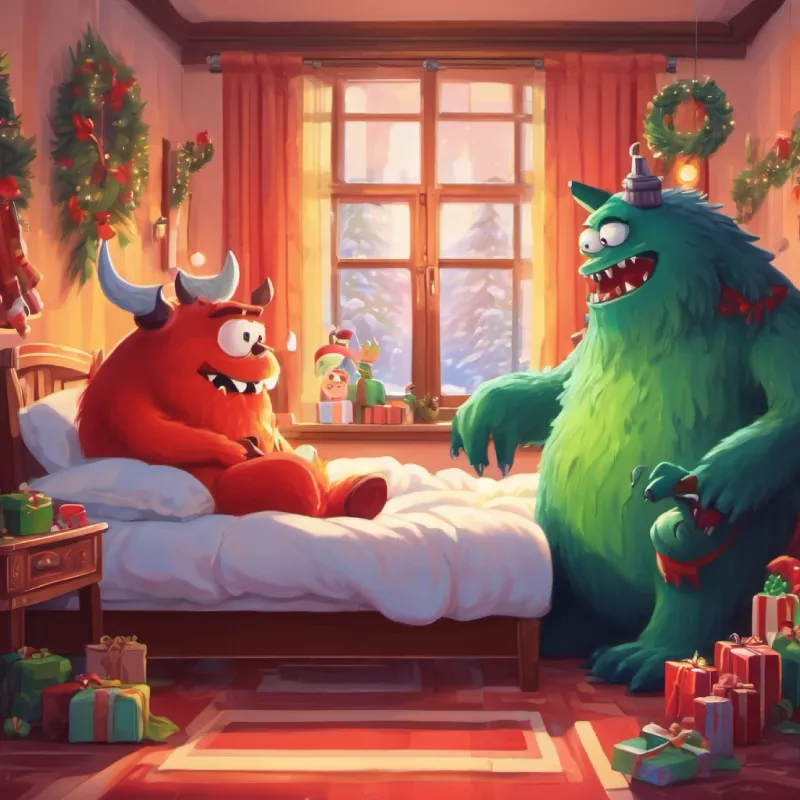 Monsters in bed, conclusion, daily routine.