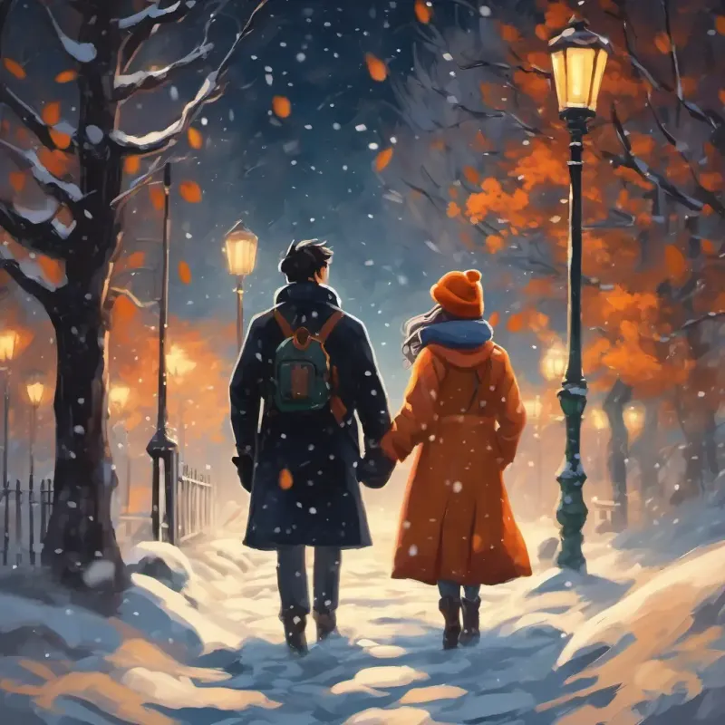 The couples find themselves lost amidst heavy snowfall, emphasizing their vulnerability and the need to stick together for warmth and safety.