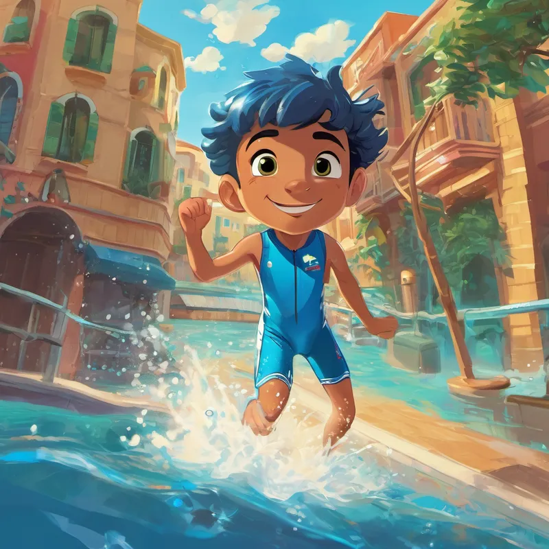 Years passed, and Hamad grew older. He started swimming in competitions, representing his town of Seussville. People cheered for Hamad, and he won many medals. But no matter how famous he became, he always remembered the joy of splashing in the water with his brother and sister. Hamad's swimming journey taught him the importance of perseverance, teamwork, and family love.