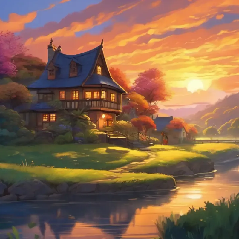 Sharing stories, forming a bond, a backdrop of day and night.