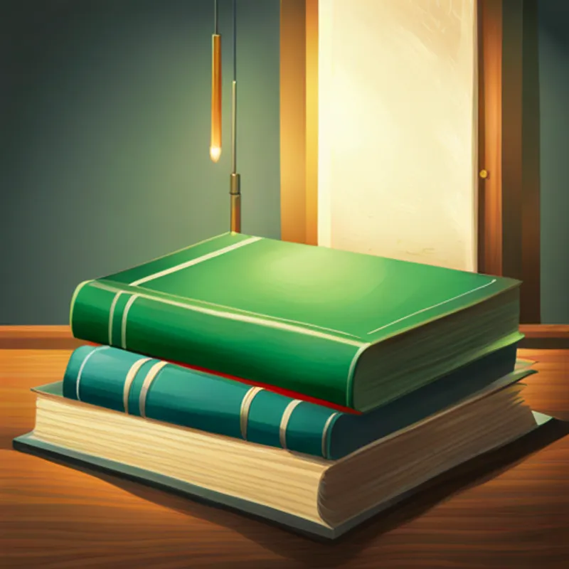 A small illustration of a book closed
