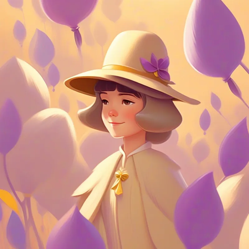 L'Un aviatoUn re vestito con una corona dorata e un mantello viola. solitario con un cappello di colore beige. indossa un cappello di colore beige.