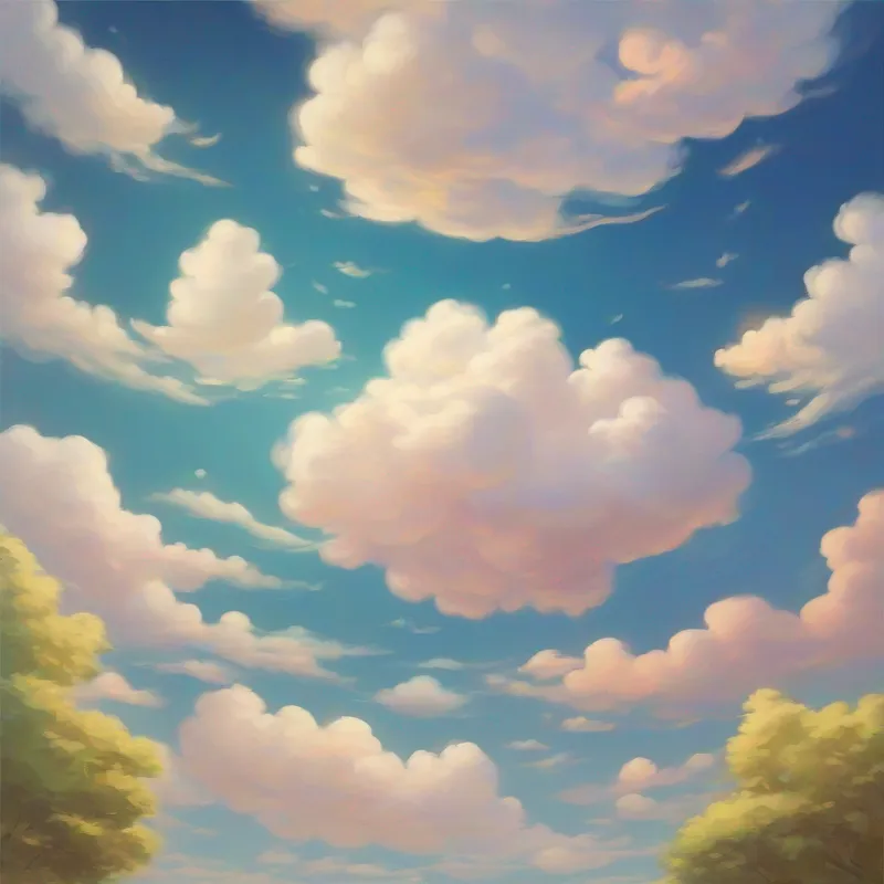 Two happy clouds floating in the sky