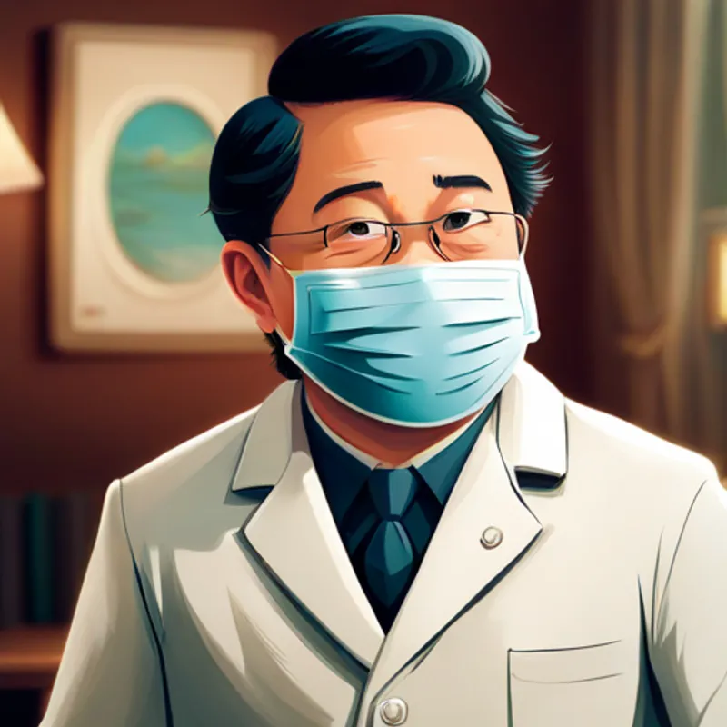 Benjamin smiling and looking relieved after the vaccine