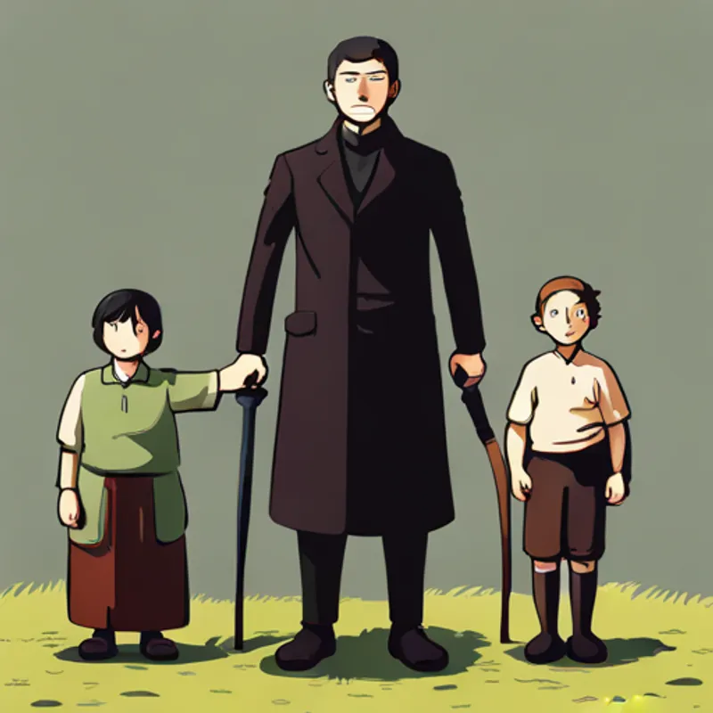 Ben and his loved ones standing together, ready for action