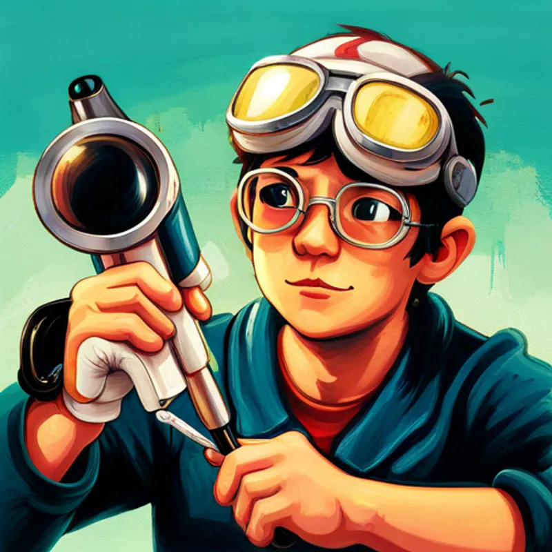 Ethan using a soldering iron with safety goggles on