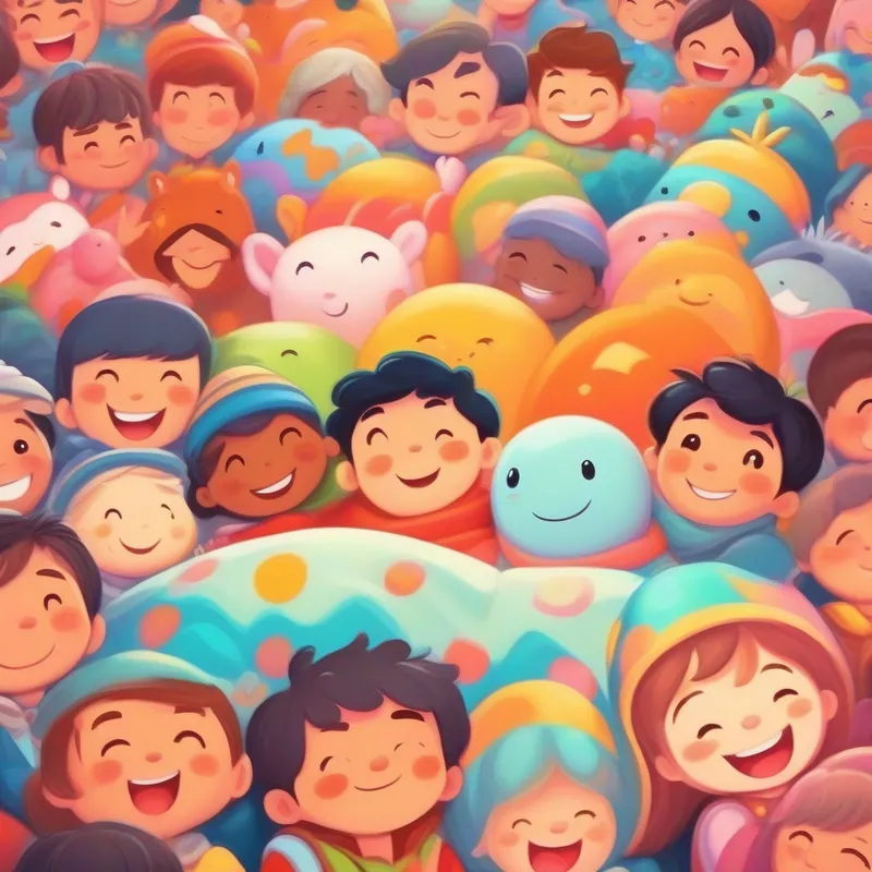 Happy blanket surrounded by friends, confident in Dreamland.