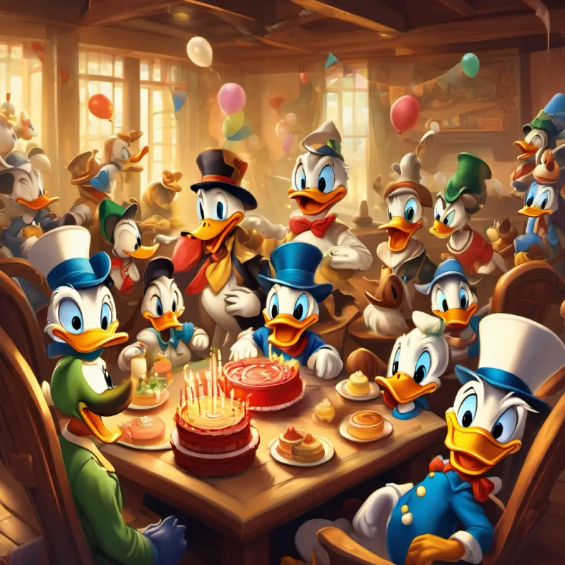 Donald Duck and his friends plan a surprise birthday celebration at the Clubhouse, but chaos ensues as mishaps occur.