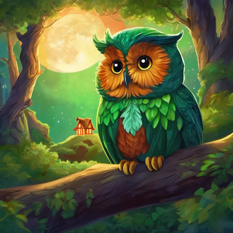 Once upon a time, in a small village nestled in the heart of the forest, there lived a young boy named BennyA young boy with curly red hair, bright green eyes, and a curious nature. Benny had curly red hair, bright green eyes, and a heart full of curiosity. Every night, Benny would sit beneath the stars, mesmerized by their twinkling lights. Little did he know, his life was about to become an incredible adventure. One evening, as Benny gazed at the moon, a mystical owl named Mr. Owl landed softly on a branch beside him. Mr. Owl had golden eyes that sparkled with wisdom, and shimmering silver feathers that glowed in the moonlight. Benny's eyes widened in surprise as Mr. Owl spoke in a hushed, mysterious voice. "Benny, would you like to embark on a magical journey tonight? I have secrets to share and wonders to show you."