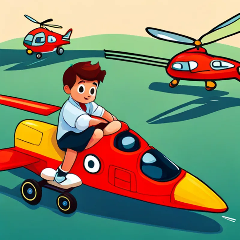 Henry playing with his toy cars and helicopter