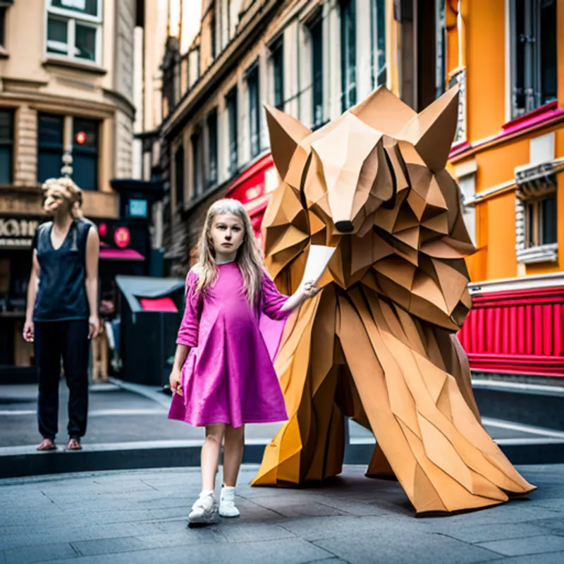 The The Bizon is a big furry creature with brown fur. and Laura is a girl with blonde hair and a pink dress. discuss where to go