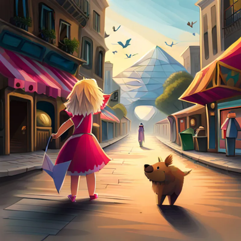 Laura is a girl with blonde hair and a pink dress. and the The Bizon is a big furry creature with brown fur. choose to go to the carnival
