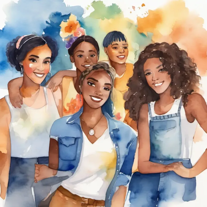 The play - Trans girl, medium skin, brown eyes and Caring friend, light skin, blue eyes's inclusive project bringing everyone together