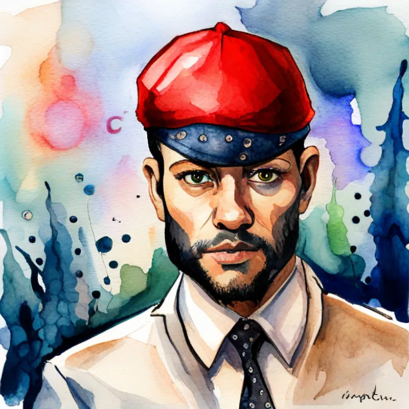 Captain with a red hat and a black eyepatch showing the Colorful lizards with shiny scales and big tails how to be strong