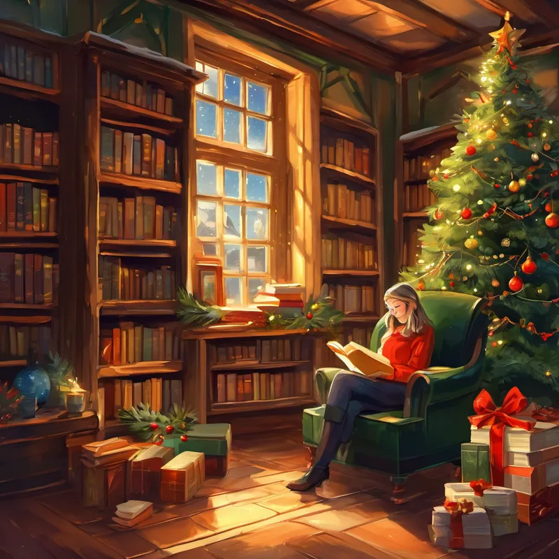 An einem verschneiten Nachmittag ging Emily in die örtliche Bibliothek, um sich ein spannendes Weihnachtsbuch auszuleihen. Dort stieß sie auf ein altes, staubiges Buch mit dem Titel "Eine Weihnachtsgeschichte auf deutsch". Neugierig nahm sie es vom Regal und setzte sich dann in eine gemütliche Ecke, um es zu lesen. Das Buch erzählte von einem kleinen Jungen namens Max, der in einer kalten Nacht kurz vor Weihnachten eine geheimnisvolle Begegnung hatte. Eines Abends, als Max gerade im Bett lag und die funkelnden Sterne am Himmel betrachtete, hörte er ein leises Klopfen an seinem Fenster.