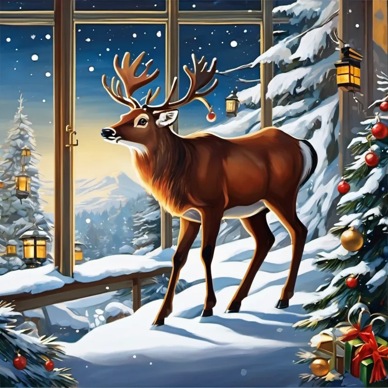 Voller Neugier öffnete er das Fenster und traute seinen Augen kaum: Dort stand ein kleines, freundliches Rentier mit einem roten Schal um den Hals. Das Rentier hieß Rudolph und er erzählte Max eine besondere Geschichte. Er erzählte davon, wie Weihnachten einst ganz anders war. Früher waren die Menschen oft gestresst und vergaßen, wie wichtig es ist, liebevoll miteinander umzugehen und sich gegenseitig zu helfen. Doch eines Tages entschied sich der Weihnachtsmann, etwas zu ändern. Er erschuf eine Zauberstern am Himmel, der das Herz jedes Menschen verändern konnte.