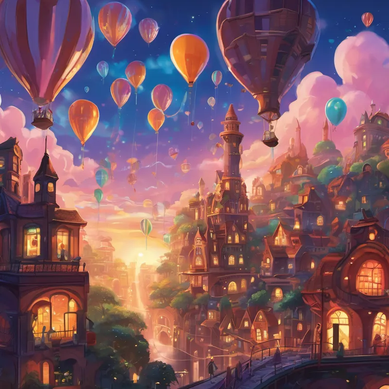 In their fourth dream, the friends found themselves in a city of floating balloons and flying cars. Maya's dream had skyscrapers made of trampolines, while Ethan's dream took them to a chocolate factory run by friendly robots. Lily's dream was a magical school for wizards and witches, and Alex had a dream of a futuristic amusement park filled with thrilling rides. They laughed and played, hopping from one dream to another, always finding new surprises along the way.
But just as they were about to enter their fifth dream, they felt a strong jolt. They opened their eyes and realized they were back in their cozy treehouse. The dream portal had closed, ending their night of exploration.
Page 4 of 6