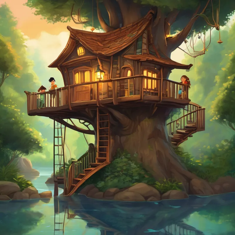 As the friends sat in their treehouse, reflecting on their incredible adventures, they knew that they had experienced something truly magical. These shared dreams had brought them closer than ever before, and they were grateful for the strong bonds they had forged.
Maya, Ethan, Lily, and Alex promised each other that they would continue to explore the dreamscapes together, not only to unravel the mysteries of this interconnected world but also to strengthen their friendship.
And so, every night, they would gather in their cozy treehouse, ready for new adventures in the dreamscape.
Page 5 of 6