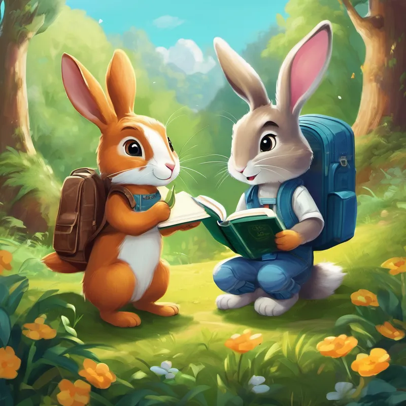 Once upon a time, in a land filled with talking animals, there was a little rabbit named Benny. Benny was a curious bunny who loved to explore and learn new things. He had a best friend named Rosie, a clever squirrel who was always by his side. One sunny day, Benny and Rosie were playing in the forest when they discovered a secret book hidden beneath a tall tree. The book was filled with enchanting stories about space travel and faraway planets. The two friends couldn't believe their luck! They had always dreamed of embarking on an intergalactic adventure.