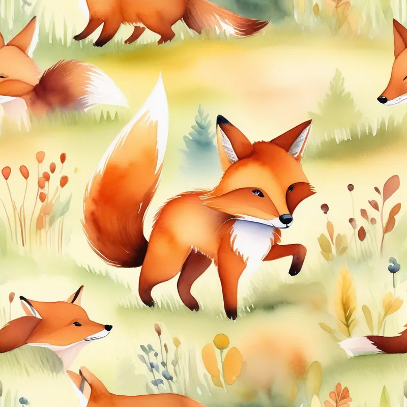 A picture of A smart and sly fox with a reddish-brown fur. walking back home with a smile on his face