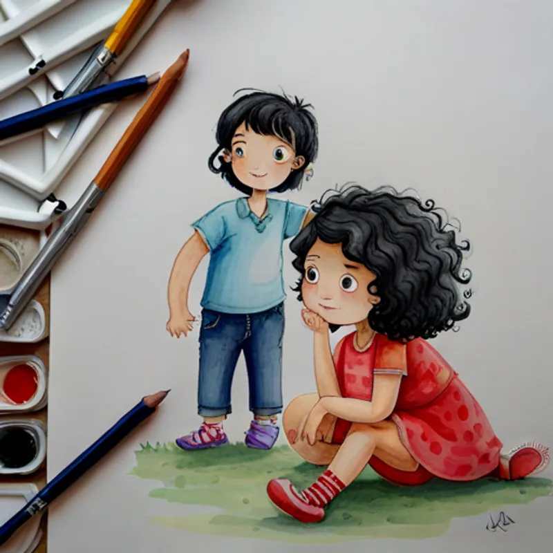 Aida, an adventurous girl with curly black hair. and her family moving into a new house