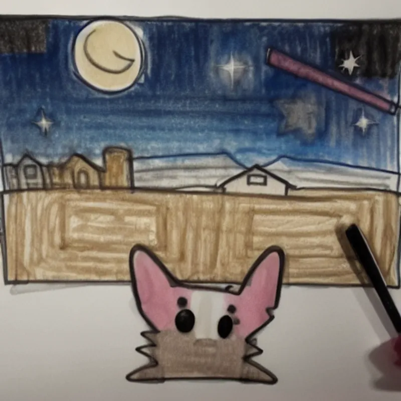 Coco looking at the beautiful starry sky